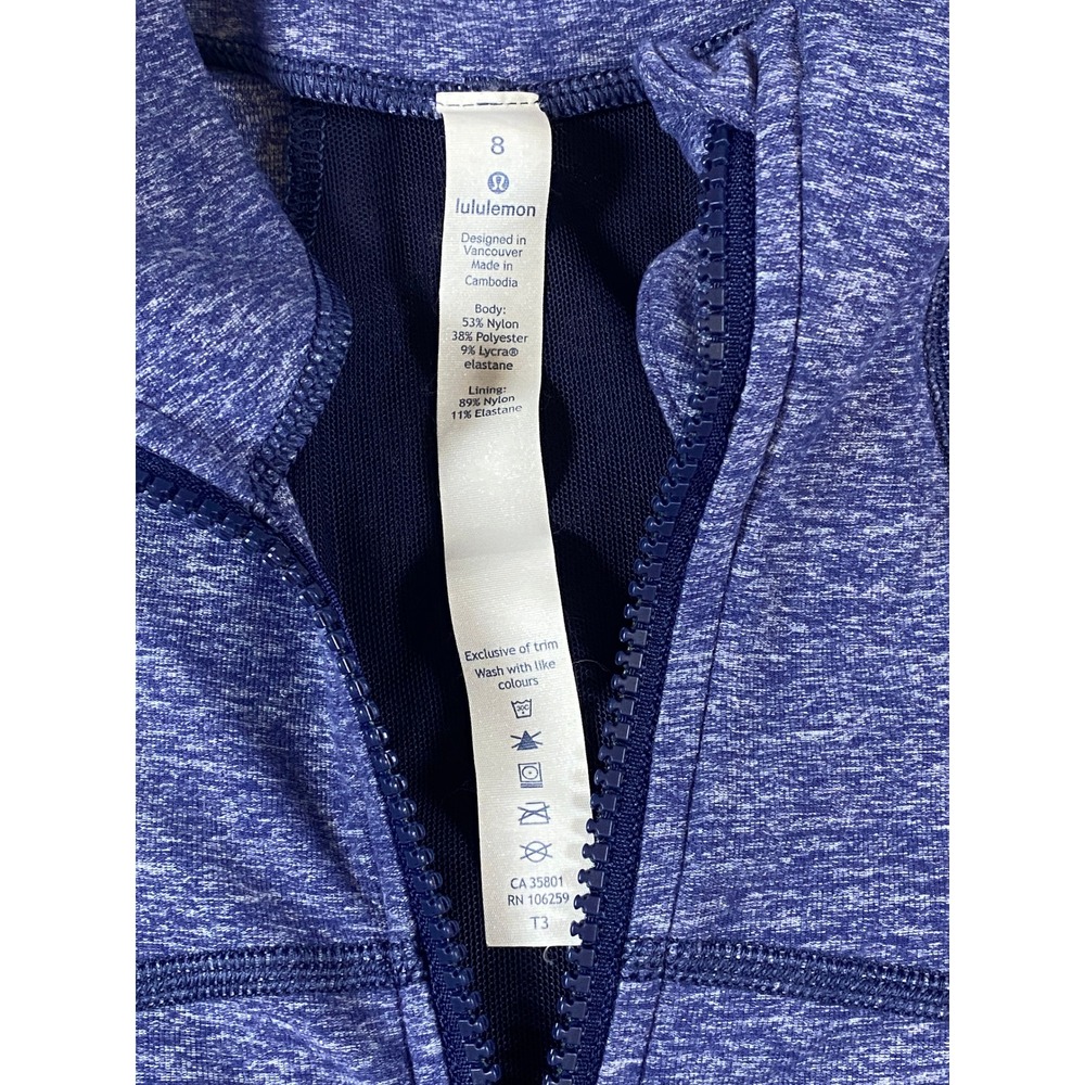 Lululemon Define Jacket Heathered Blue Full Zip Size 8 - Picture 4 of 11